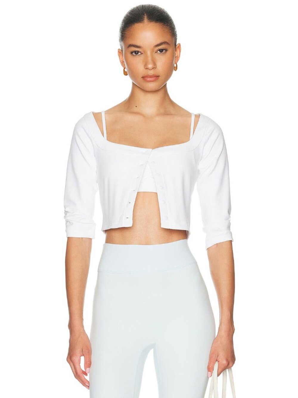 437 The Cropped Cardigan in White